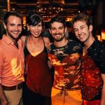 Jackson Cline '15, far right, with The Ensemblist 100th Episode Party