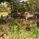 Environmental sustainability students and chemistry students on field trip to study the North Fork in Bergton, Va.