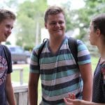Chapel planning committee members Liam Hughes '21, Garrett Gregory '21 and Naomi Diener '23