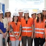 Elementary teacher and staff get a look at EMES building renovations. Left to right: Jen Stoltzfus (office manager), Maria Archer (principal), Erika Gascho (5th grade), Heidi Byler (3rd grade and administrative leader), Hannah Bailey (1st grade), Susan Stoltzfus (2nd grade), Erin Williams (art teacher and K assistant), Emily Moyer-Warren (reading specialist), Lynette Mast (K) and Gini Trotter (front, peacebuilding, garden and counseling services)