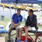 Justin King and EMS athletic trainer, Neil Coverstone of Drayer Physical Therapy (formerly Advantage).