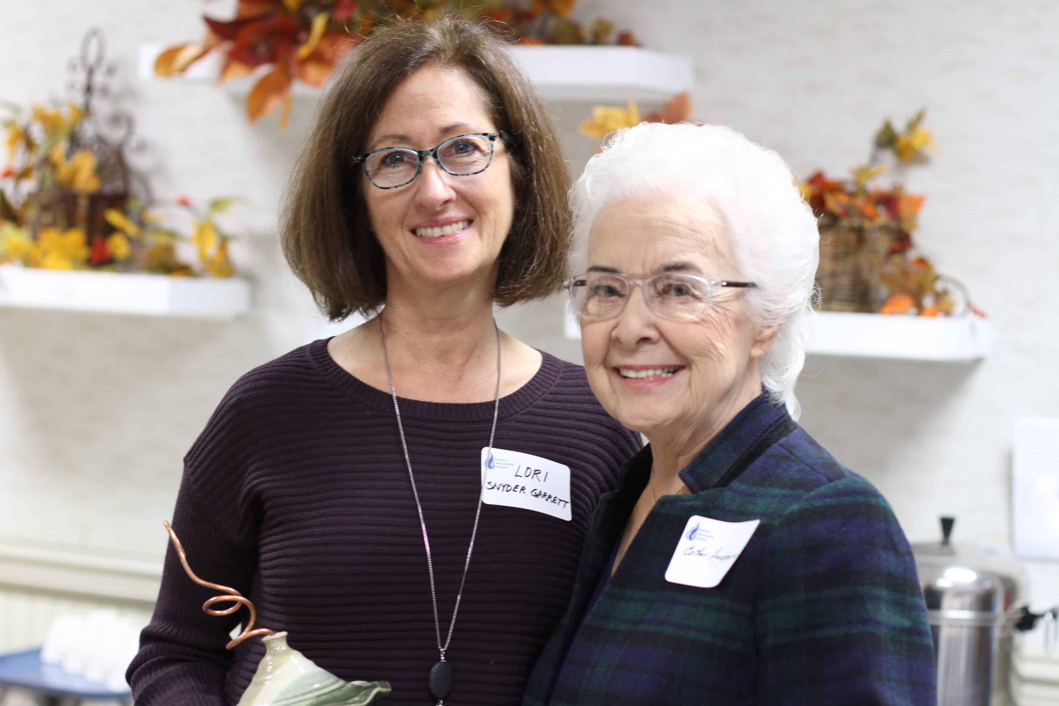 Lori Snyder '74 Garrett with Esther Augsburger, her art teacher who set her on a path toward a career in architecture