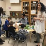 Chopping ingredients for the pakoras