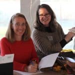 Volunteer Rachel Weaver and EMS staff, Erin Kennedy Hess