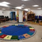 Music room. EMES first day in new building