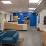 Reception area. EMES first day in new building