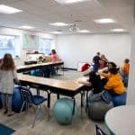 EMES first day in new building. Fourth grade room