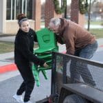 Parents and grandparents helped move furniture early in the move process