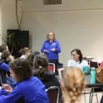 Maria Archer opened EMES move day, Dec. 6, 2019, with reflections on the 15+ year journey to this time.