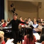 Paul Smith,  author of the Voces8 Method, leads a workshop with EMS choirs, February 2020