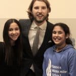 Blake Morgan of VOCES8 after a concert. The group is always friendly and warm, taking time to interact with all students and guests.