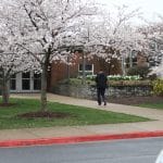 Paul Leman, walking into an empty school on the first day of closure during the COVID-19 shut down, March 2020.