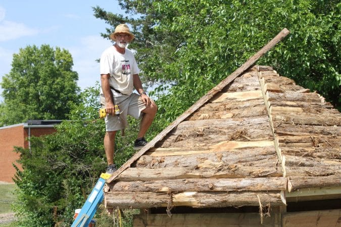 Kendal Bauman, PE teacher and volunteer helper with the peace fort
