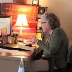 Mary Cranston leads a literature discussion