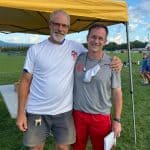 Kendal Bauman of EMS and Jay Wood, 31-year coach at St. Christopher's and 20-year friend of Bauman. Photo by Jennifer North Bauman