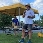 Kendal Bauman handing out awards at the 2021 Menno Classic. Photo by Jennifer North Bauman.