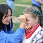 Face painting before volleyball