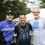 Kendal Bauman, right, reunited with two of his former players, 
