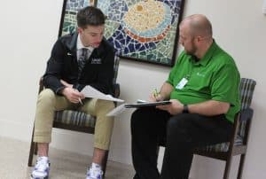 Chance Church '20 meets with Charles Hendricks of Gaines Group Architect firm