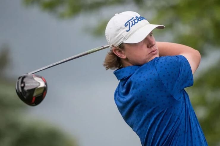Ryan Slonaker '24, individual VISAA DIII state golf champion, 2022. Photo by Daniel Lin/DN-R
