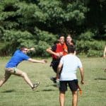 High school principal, Justin King, joins flag football. Photo by Lili Lehman