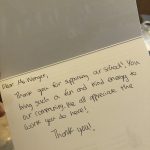 WeServe club delivered coffee, tea and notes to 6-12th grade teachers and staff