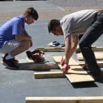 MDS class, spring 2023, constructing a storage shed on school grounds