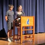 Andrew Lantz and Emily Hess shared reflections on the class of '23 in their last chapel