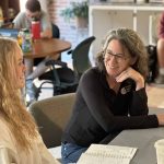 College Counselor Jodi Hertzler meets with a student.
