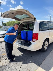 First day delivering food to the Gathering Space! 